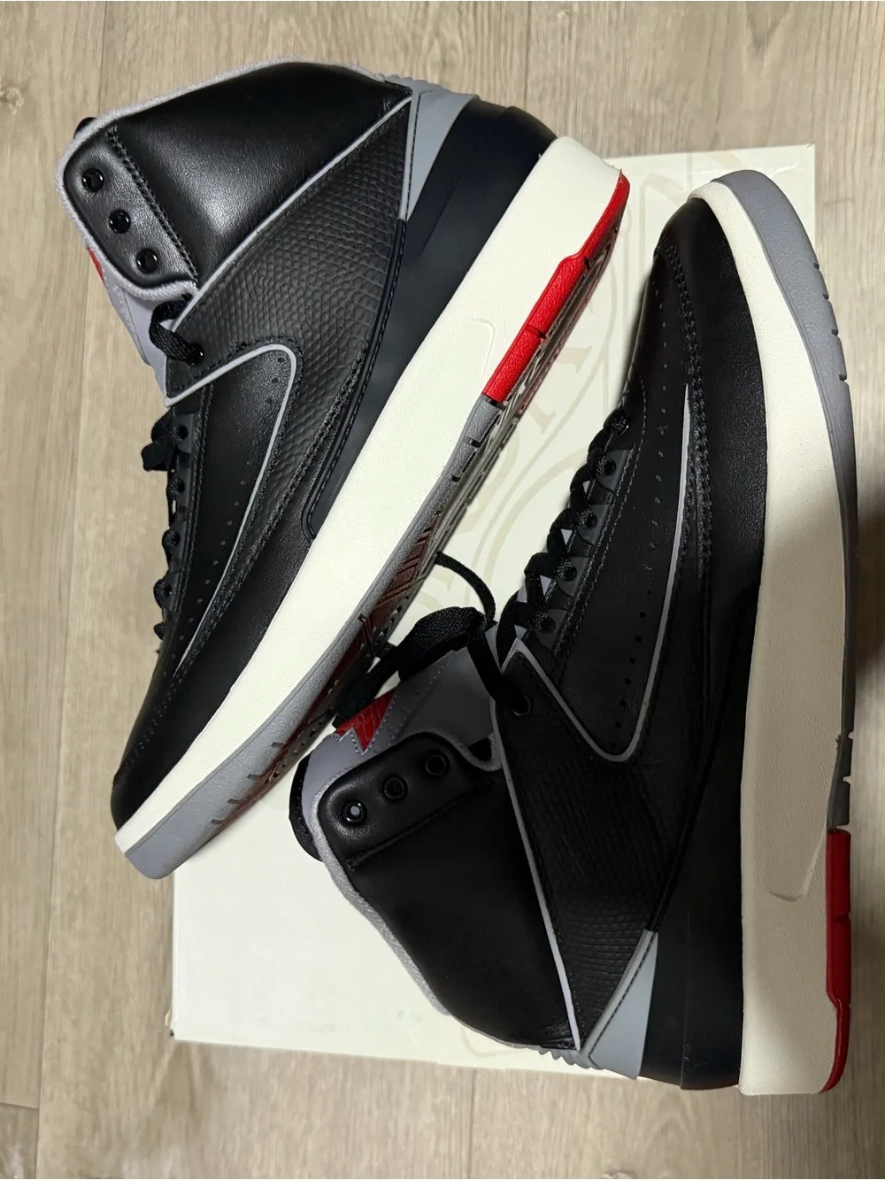 Jordan Black, Gray & Red High-Top Sneakers